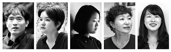 왼쪽부터 김경욱,김멜라,박솔뫼,은희경,최진영