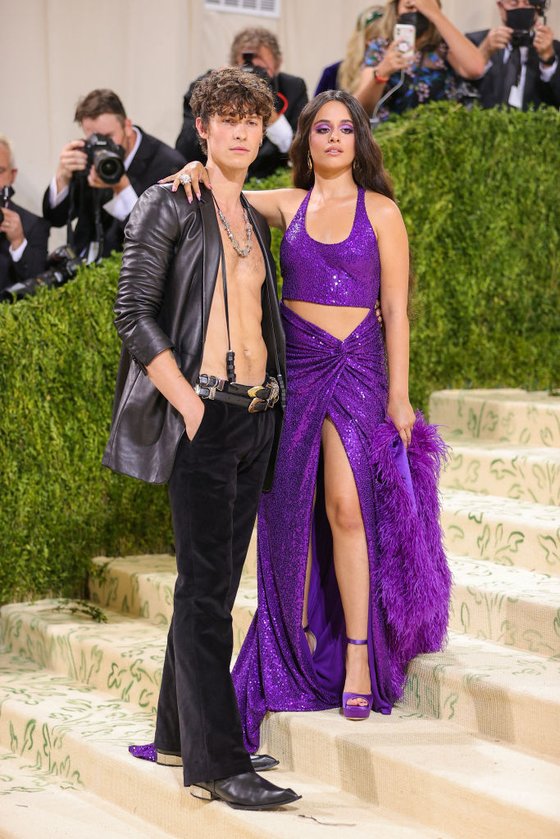 NEW YORK, NEW YORK - SEPTEMBER 13: Shawn Mendes and Camilla Cabello attend The 2021 Met Gala Celebrating In America: A Lexicon Of Fashion at Metropolitan Museum of Art on September 13, 2021 in New York City. (Photo by Theo Wargo/Getty Images)