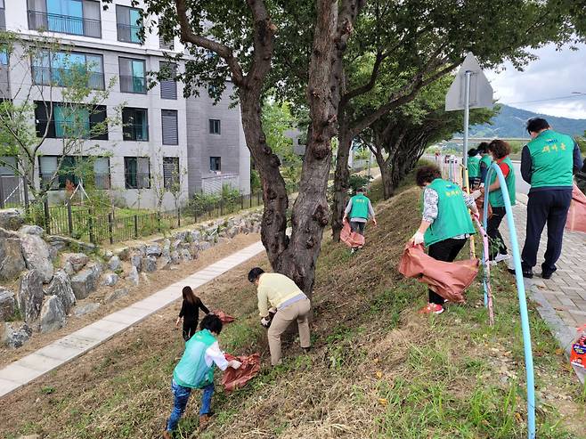 9월 14일 가곡동 환경정화 활동 모습 ⓒ밀양시