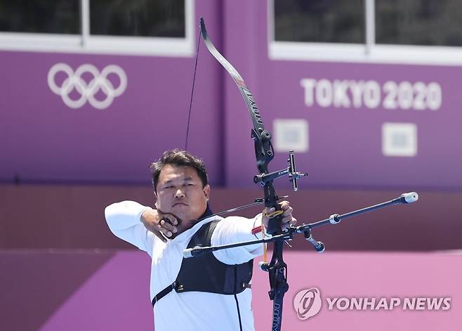 도쿄올림픽에서 경기 펼치는 오진혁 [연합뉴스 자료사진]