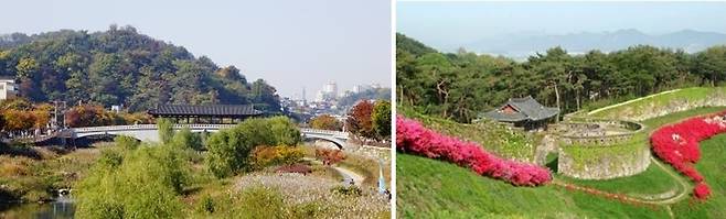 [전주=뉴시스] 전주한옥마을 둘레길(왼쪽)과 고창읍성길. *재판매 및 DB 금지