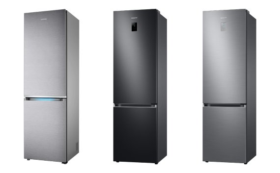 독일 최대 소비자 매체 '스티바'의 냉장고 제품 평가에서 상냉방·하냉동(BMF) 부문 1~3위(왼쪽부터)를 석권한 삼성전자 냉장고. 삼성전자 제공