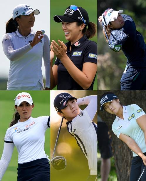 2021년 미국여자프로골프(LPGA) 투어 캄비아 포틀랜드 클래식에 출전한 고진영, 허미정, 신지은, 파자리 아난나루칸, 박성현, 이정은6 프로. 사진제공=Getty Image_LPGA