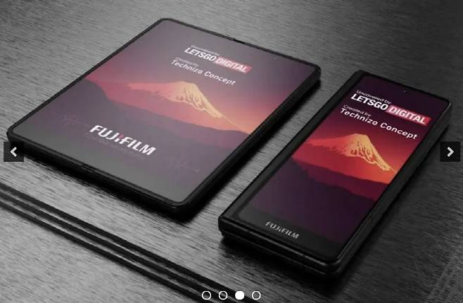 후지필름의 폴더블폰 예상이미지. [사진출처 = 레츠고디지털]