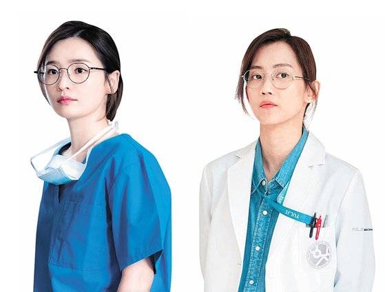 드라마 '슬기로운 의사생활'의 배우 전미도(왼쪽), 신현빈. [사진 tvN]