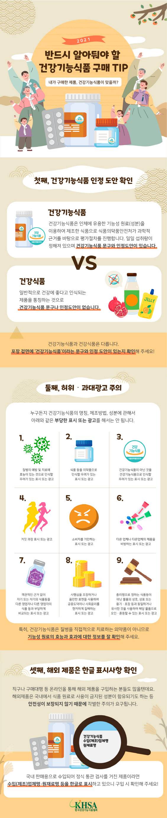 ▲올바른 건강기능식품 구매법 안내.(그래픽=한국건강기능식품협회)