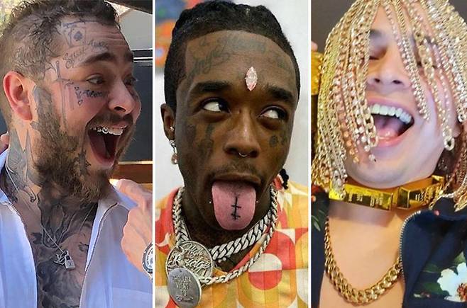 가수 포스트 말론, 래퍼 릴 우지 버트, 단 수르 /사진=치과의사 토마스 코넬리 인스타그램, Rap TV 트위터, 래퍼 단 수르 틱톡