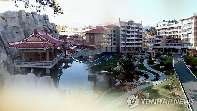 北, 양덕온천 재개장…방역·경제 '두 마리 토끼 잡기' (CG) [연합뉴스TV 제공]