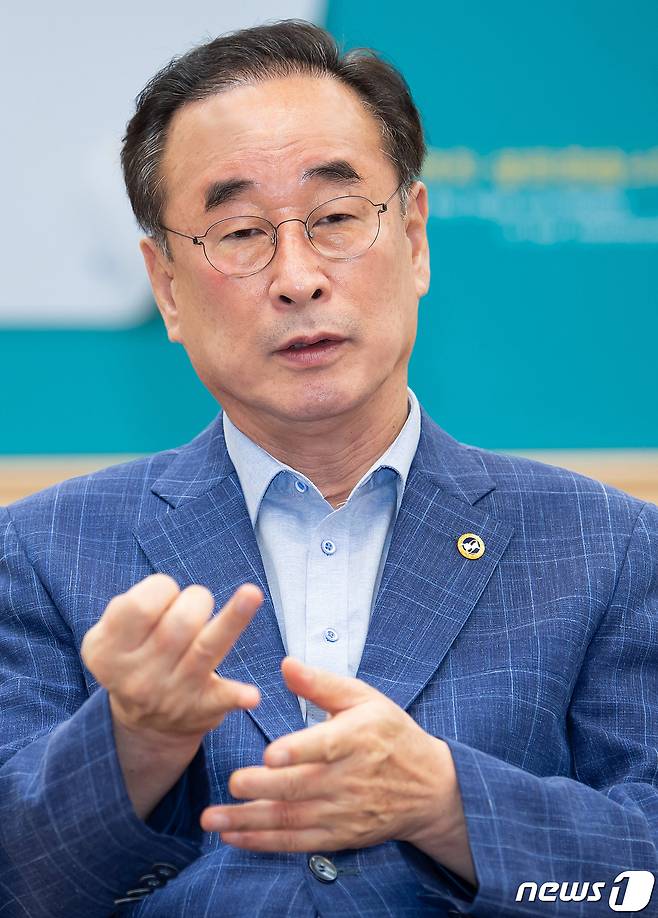 장세용 구미시장이 20일 뉴스1과 인터뷰를 하고 있다. (구미시 제공) 2021.9.20/뉴스1 © News1 정우용 기자