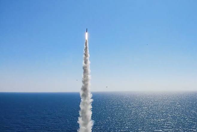 South Korea’s SLBM test. (Yonhap)