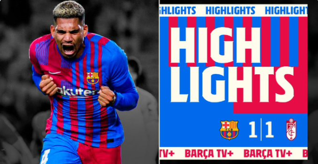 바르셀로나는 21일 오전(한국시각) 스페인 바르셀로나의 캄프 누에서 열린 그라나다와의 2021-22시즌 프리메라리가 5라운드 홈경기에서  1-1 무승부를 기록했다. /사진=바르셀로나 트위터