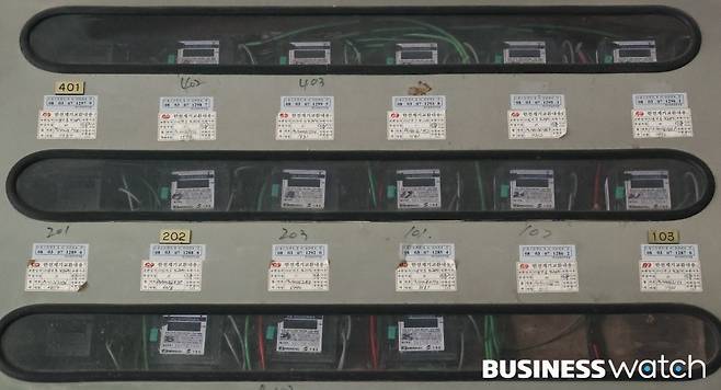 22일 서울에 위치한 다세대주택단지 전기계량기가 보이고 있다./사진=이명근 기자 qwe123@