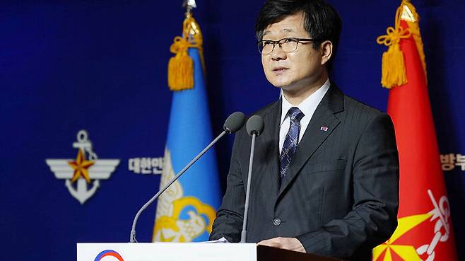 작년 6월 25일 연구개발 주관기관을 조정하는 ADD 개혁 방안을 설명하는 강은호 방사청장(당시 방사청 차장)