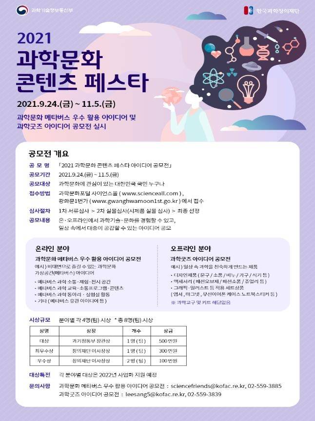 2021 과학문화 콘텐츠 페스타 [과학기술정보통신부 제공]