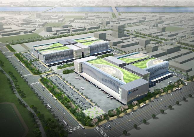 송도 인천 신항에 건립될 국내 최대 냉동·냉장 복합물류센터 조감도.|인천항만공사 제공