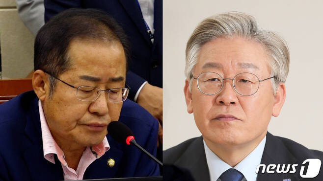 국민의힘 홍준표 의원과 민주당 이재명 경기지사. © 뉴스1