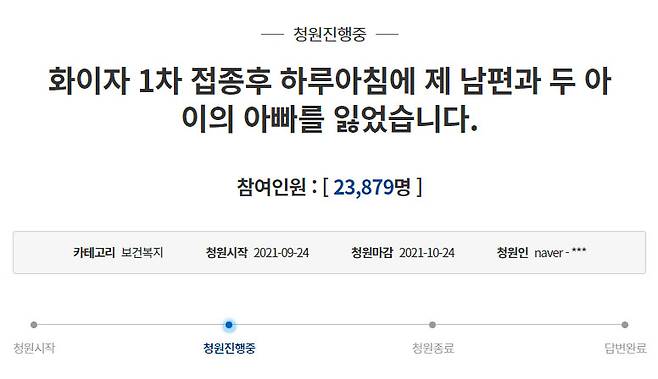 [청와대 국민청원 홈페이지 캡처]