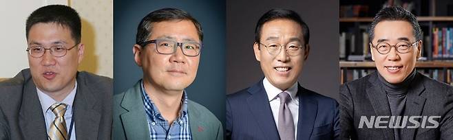 [서울=뉴시스] 왼쪽부터 함돈희 삼성전자 종합기술원 펠로우, 박홍근 하버드대학교 교수, 김기남 삼성전자 부회장, 황성우 삼성SDS 사장. (사진=삼성전자 제공)