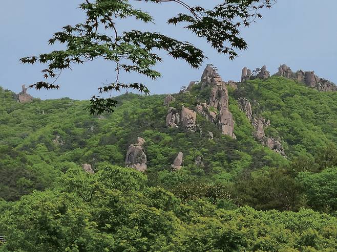 백운동별서에서 바라본 월출산 풍경. 정약용은 이 경치를 으뜸으로 쳤다.ⓒ강진군청 제공