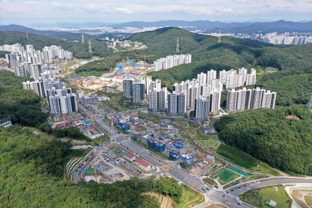 특혜 의혹이 일고 있는 경기 성남시 분당구 대장동 개발사업 현장 모습. 서재훈 기자