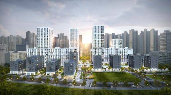 e편한세상 강일 어반브릿지 투시도. /DL이앤씨 제공