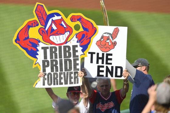 인디안스라는 이름으로 홈 마지막 경기가 열린 27일 클리블랜드 야구장의 모습. USA투데이=연합뉴스