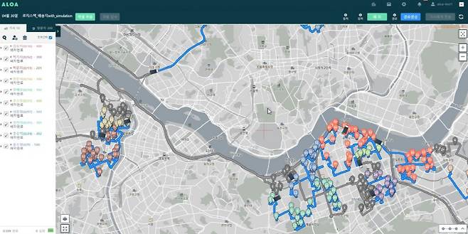 로지스텍 스마트물류 플랫폼 알로아 관리자 화면 [사진 제공 = 로지스텍]