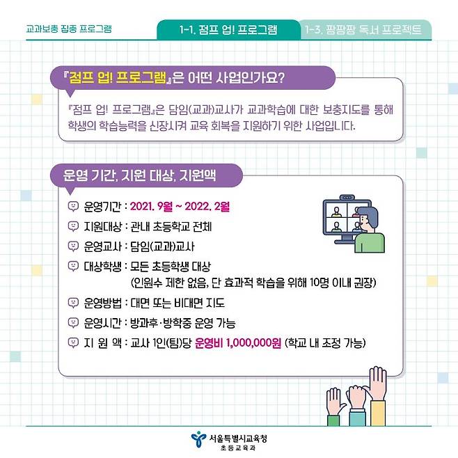 '점프업 프로그램' [서울시교육청 제공. 재판매 및 DB 금지]