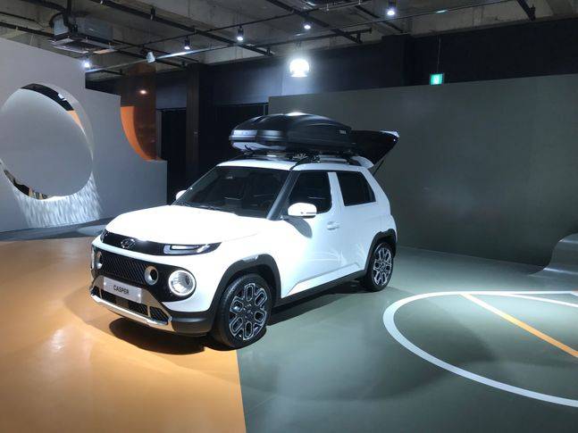 루프박스를 얹은 캐스퍼. ⓒ데일리안 박영국 기자