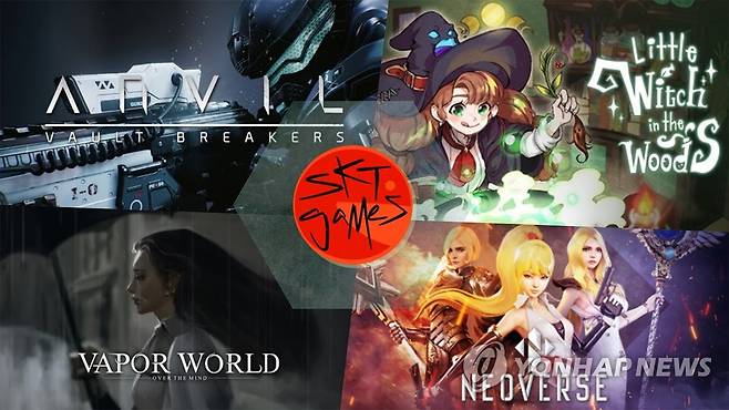SKT, '도쿄 게임쇼 2021' 참가 (서울=연합뉴스) SKT가 오는 30일부터 열리는 세계 3대 게임 박람회 중 하나인 '도쿄 게임쇼 2021'에 온라인 부스를 마련하고 국내 게임 개발 업체와 협력한 4종의 퍼블리싱 게임을 공개한다고 29일 밝혔다.
    사진은 SKT가 국내 게임사화 협력해 퍼블리싱 하는 게임 4종. 왼쪽 위부터 시계 방향으로 '앤빌', '숲속의 작은 마녀', '네오버스', '베이퍼 월드'. 2021.9.29 
    [SKT 제공. 재판매 및 DB 금지] photo@yna.co.kr