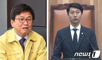 최교진 세종시교육감(왼쪽), 이태환 세종시의회 의장. © 뉴스1