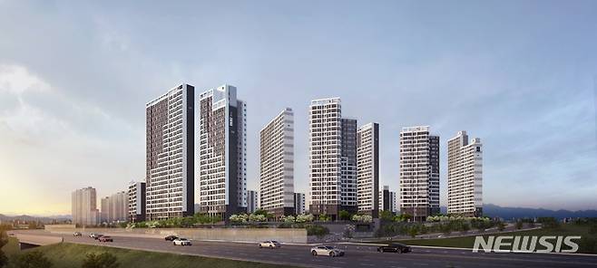 [평택=뉴시스] 평택 지제역 동문 디 이스트 조감도 (사진 = 동문건설 제공)