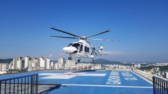 닥터헬기 모습. ⓒ인천시 제공.