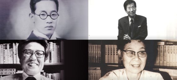 한국문학을 빛낸 목포 출신 거목들.(사진 왼쪽부터 시계 방향으로) 김우진, 차범석, 박화성, 김현