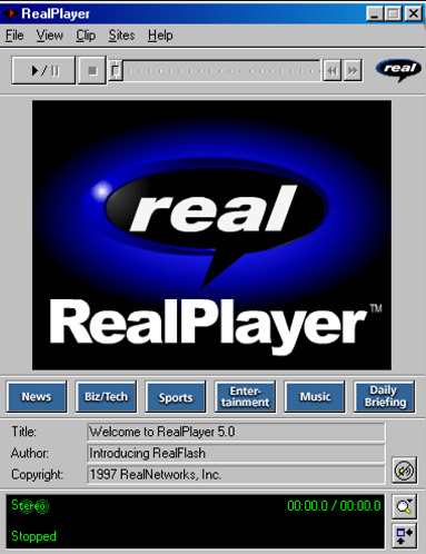 1995년 등장한 리얼 플레이어 (출처: Real Player)