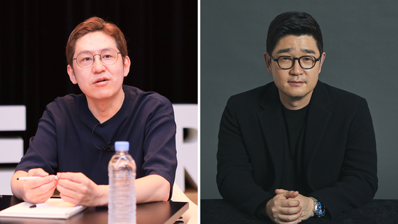 Left, Naver Webtoon CEO Kim Jun-koo, and right, Kakao Entertainment CEO Lee Jin-soo [NAVER WEBTOON, KAKAO ENTERTAINMENT]