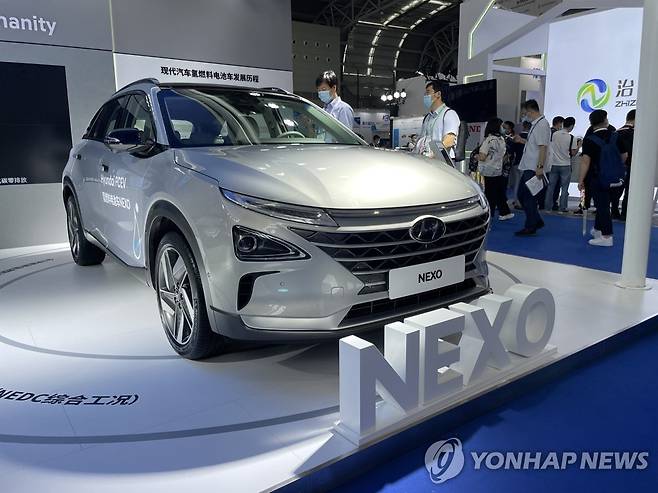 2021 상하이 국제수소자동차대회에 전시된 현대차 넥쏘 [촬영 차대운]