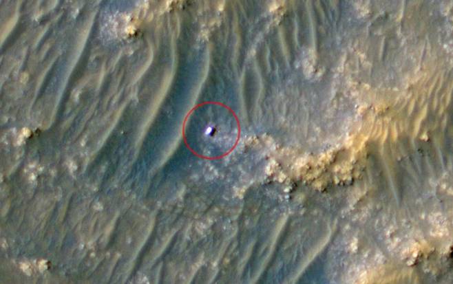 화성정찰위성이 포착한 퍼서비어런스의 모습. 사진=NASA/JPL/UArizona