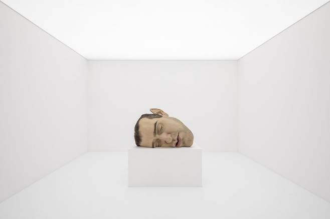 "Mask II” by Ron Mueck on display at the exhibition “Human, 7 Questions” at Leeum Museum of Art in Seoul. (Leeum Museum of Art)