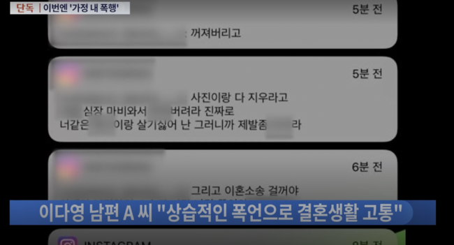 이다영 가정 폭력 의혹을 보도한 TV조선 화면 캡처
