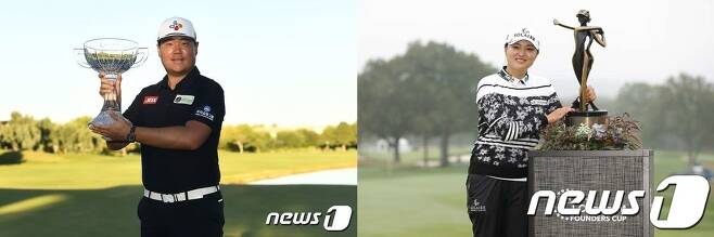 임성재와 고진영이 11일(한국시간) 각각 PGA투어 슈라이너스 아동 오픈, LPGA투어 코그니전트 파운더스컵에서 우승을 차지했다.© AFP=뉴스