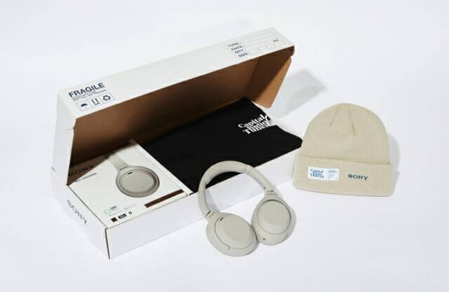 소니코리아가 ‘캐피탈 라디오 튠즈’와 협업한 헤드폰 WH-1000XM4 한정판 '헤드폰&반팔 티셔츠&비니 패키지' (사진=소니코리아)