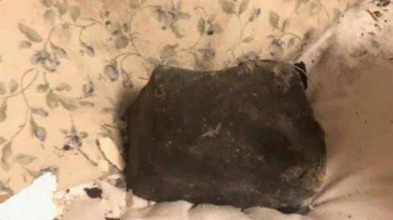 지난 3일 밤 루스 해밀턴 씨의 침대에 운석이 떨어졌다. /사진=CBC 홈페이지 캡처