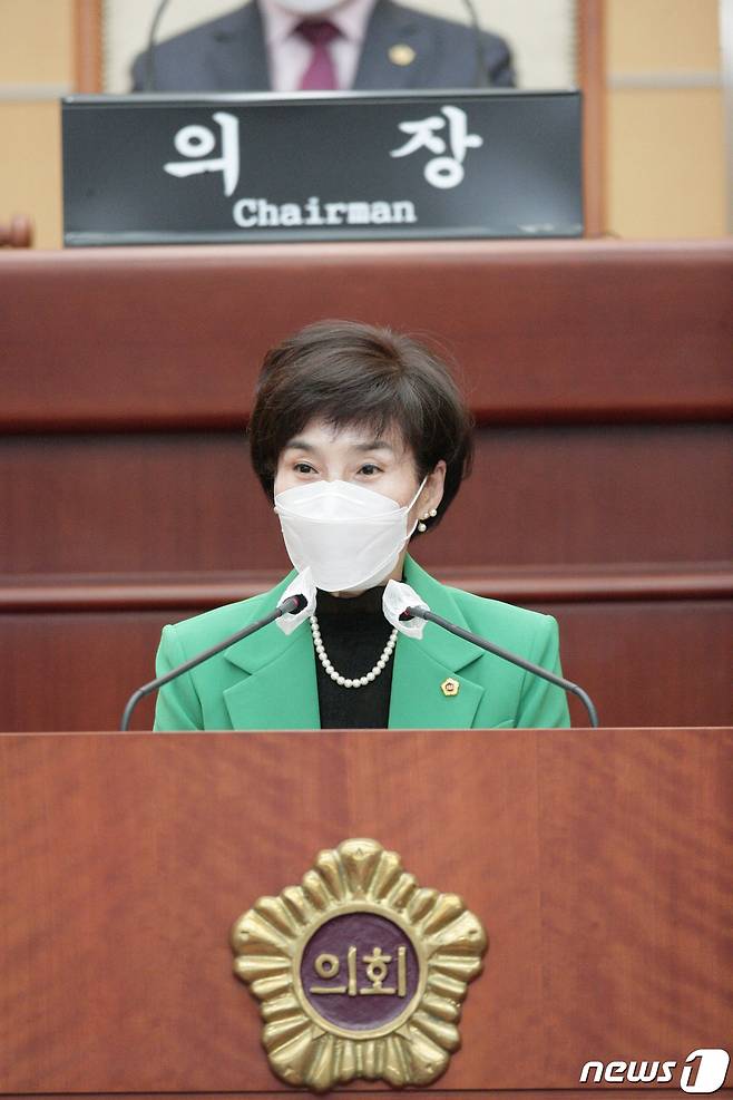 김이재 전북도의원이 임시회에서 도정질의를 하고 있다.(전북도의회제공)2021.3.16/뉴스1