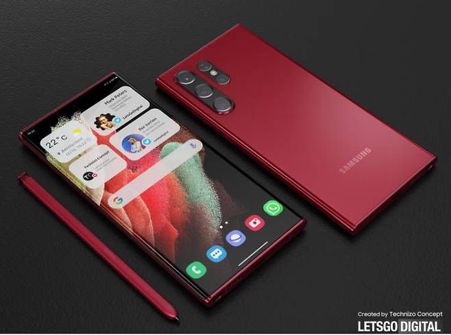 갤럭시S22 예상 렌더링 이미지 [출처=렛츠고디지털]