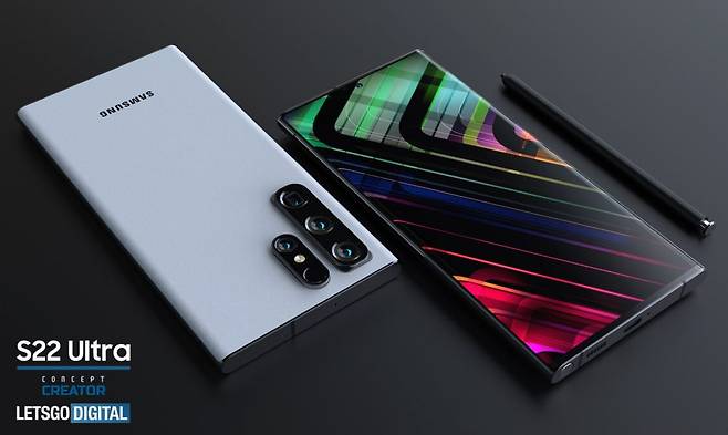 갤럭시S22울트라 예상 이미지 [렛츠고디지털 캡처]
