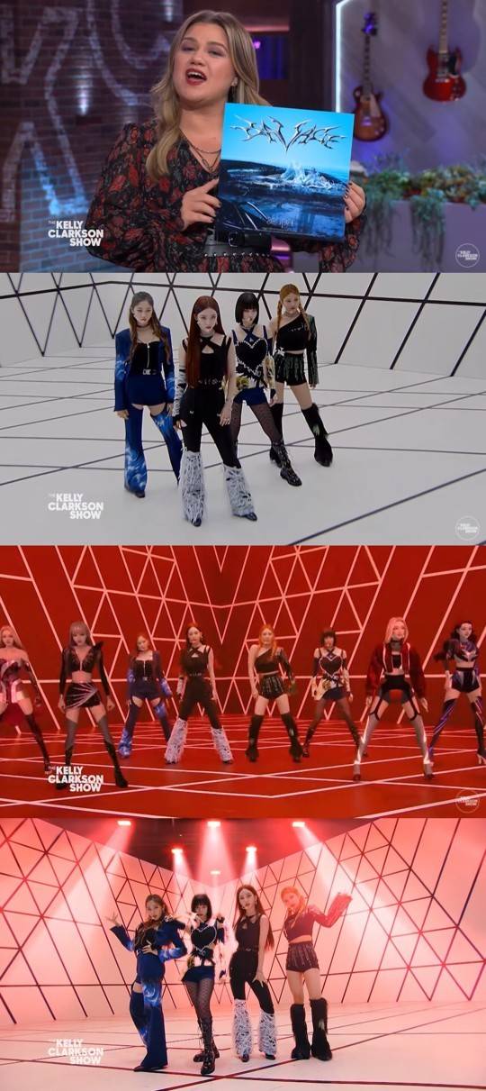 16일(한국시간) 방송된 미국 NBC '켈리 클락슨 쇼(The Kelly Clarkson Show)'에 에스파가 출연해 신곡 ‘새비지’(Savage) 무대를 선보였다.&nbsp;SM 제공