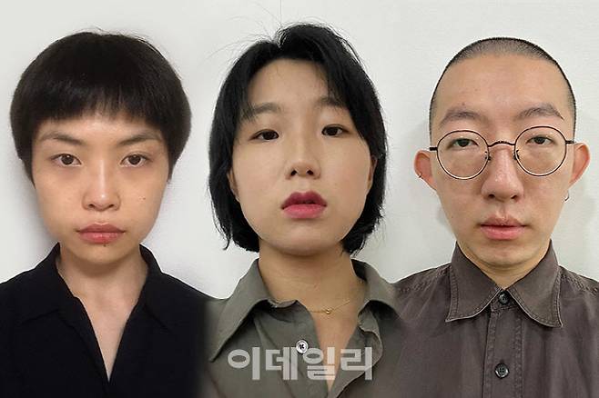‘제12회 두산연강예술상’ 미술부문 수상자 미술작가 콜렉티브 ‘업체eobchae’(왼쪽부터 황휘, 김나희, 오천석 작가)(사진=두산아트센터)