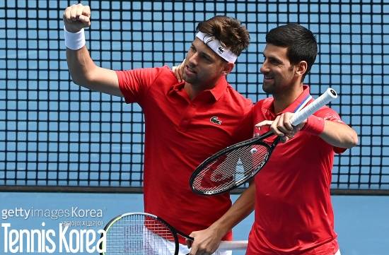 세르비아 대표팀 크라이노비치와 조코비치(사진= GettyimagesKorea)