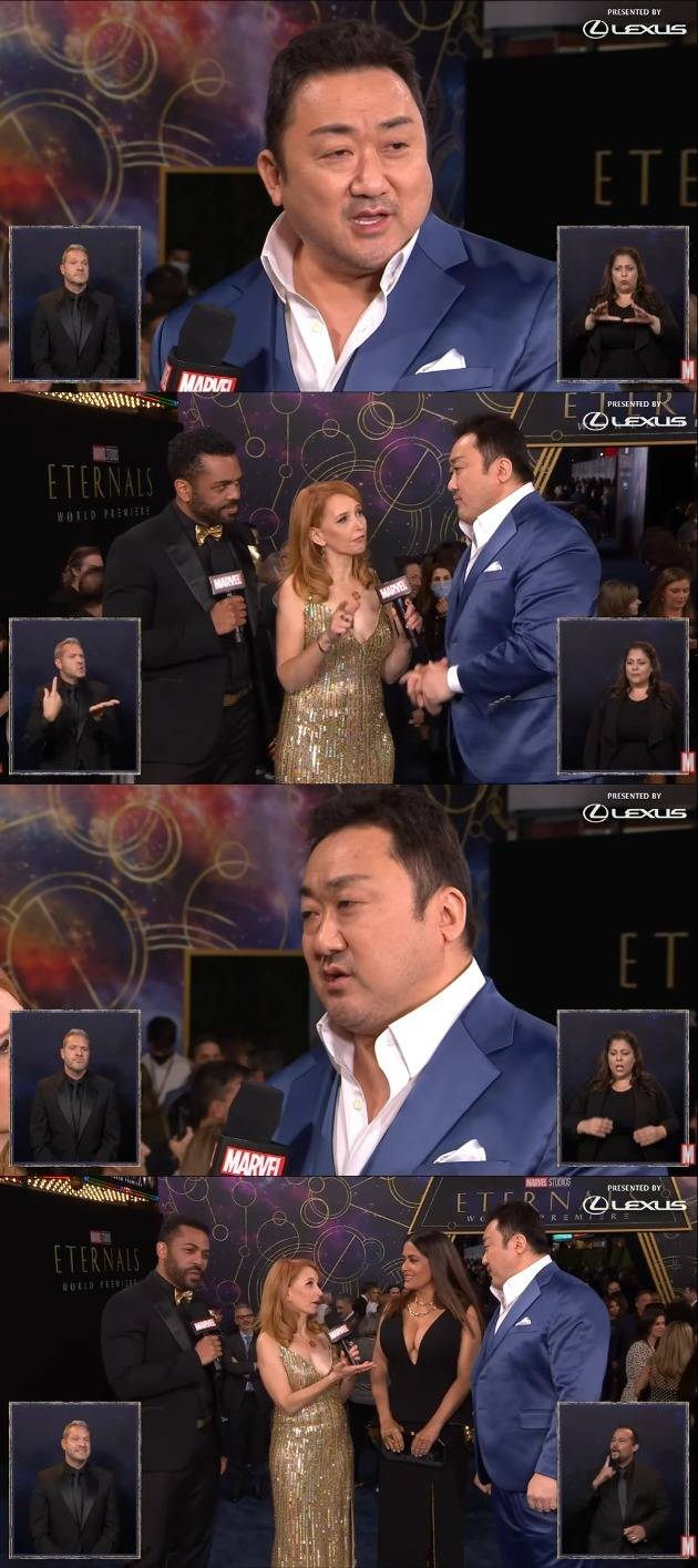 사진=영화 '이터널스' 레드카펫 라이브 현장 영상 캡처